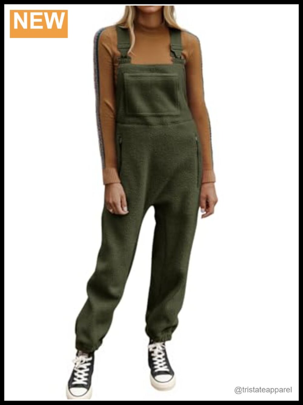 Fleece Warm Overalls Winter Loose Jumpsuit with Pockets